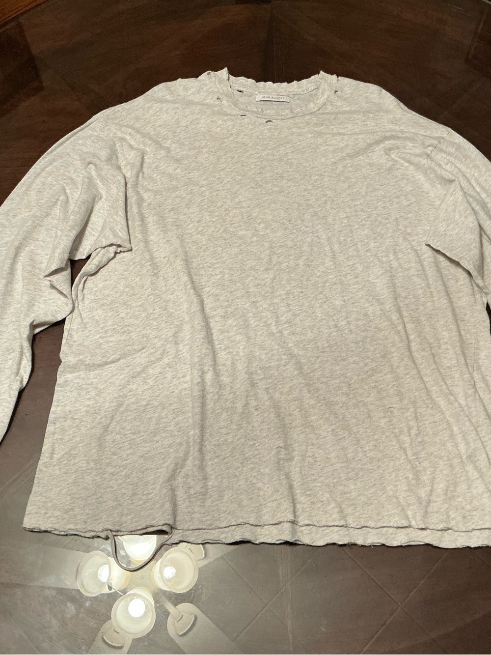 John Elliott Heather Gray Distressed Crewneck Tee